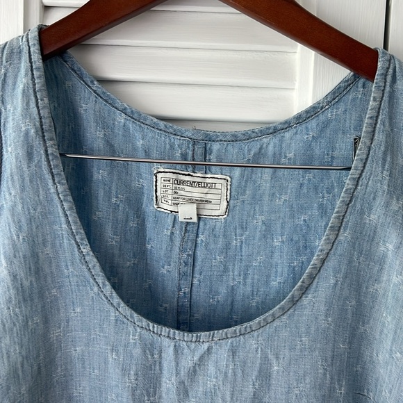 Current Elliott The Woven Tank Dress Flag Dobby, size 1 (small), chambray blue - Picture 2 of 5